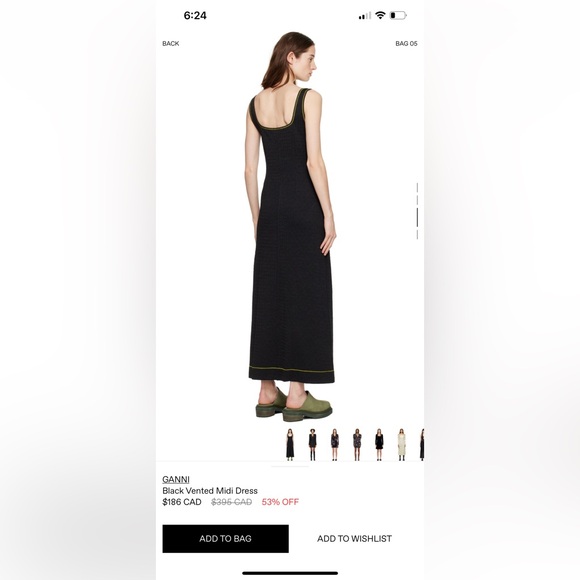 Ganni Black Vented Mini Dress - Picture 2 of 8